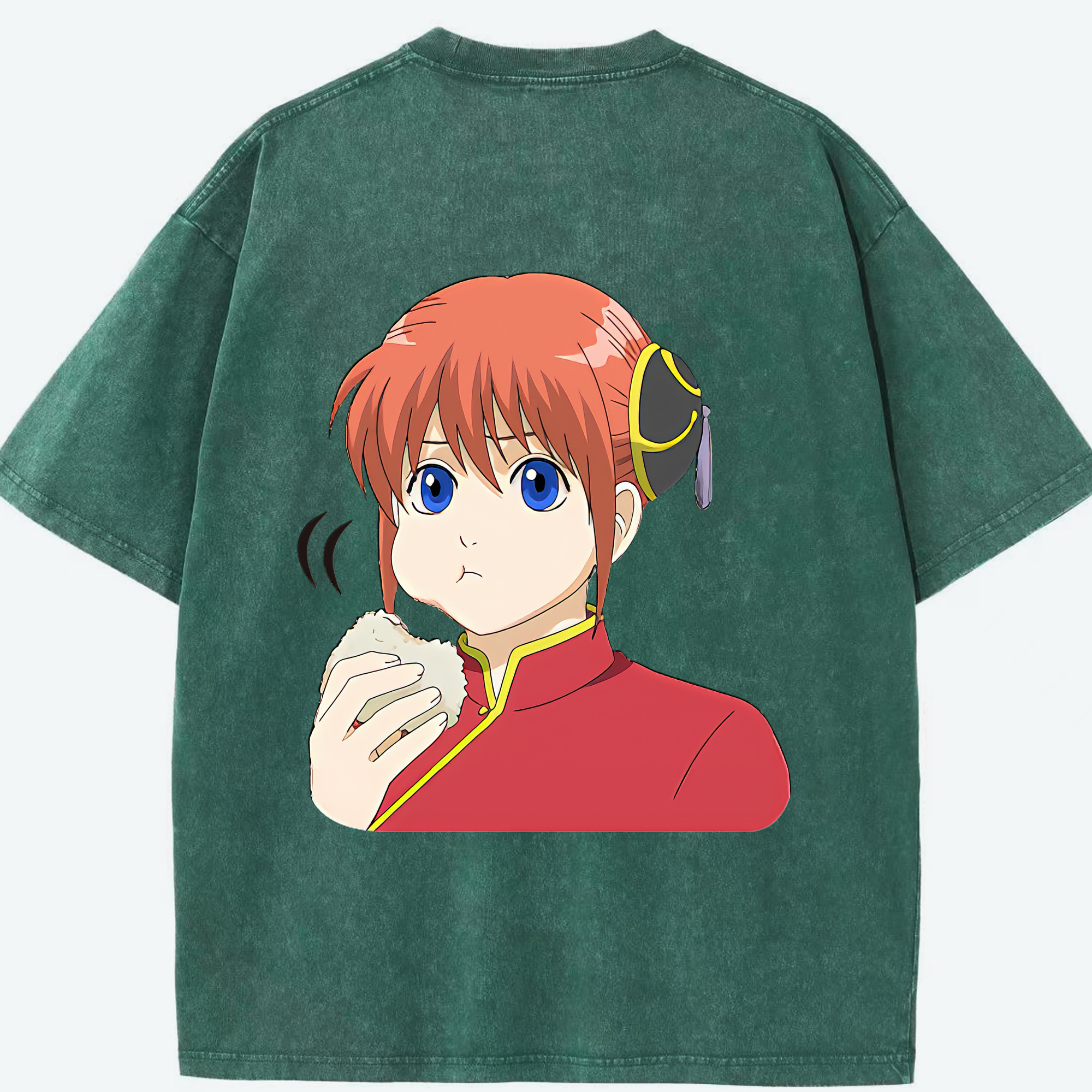 （画像用） ぎんたま 坂田銀時（さかたぎんとき） 神楽 志村新八（しむら しんぱち） GINTAMA Sakata Gintoki Kagura Shimura Shinpachi 綿100% ヴィンテージ風 半袖Tシャツ（背面プリント）